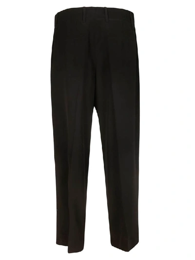 Shop Prada Cropped High Waist Trousers In Black