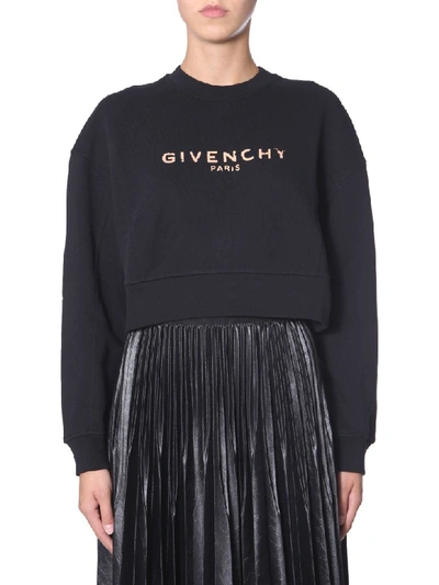 Shop Givenchy Cropped Sweatshirt In Nero