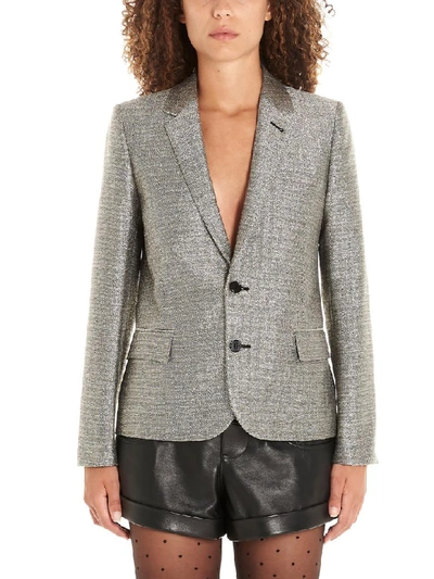 Shop Saint Laurent Jacket In Silver