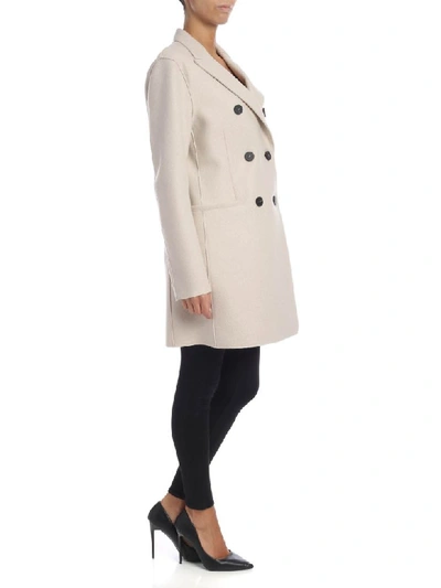 Shop Harris Wharf London - Woolen Cloth Coat In Crema