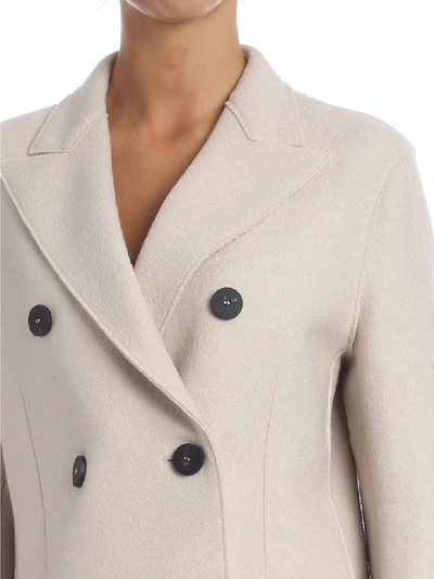 Shop Harris Wharf London - Woolen Cloth Coat In Crema