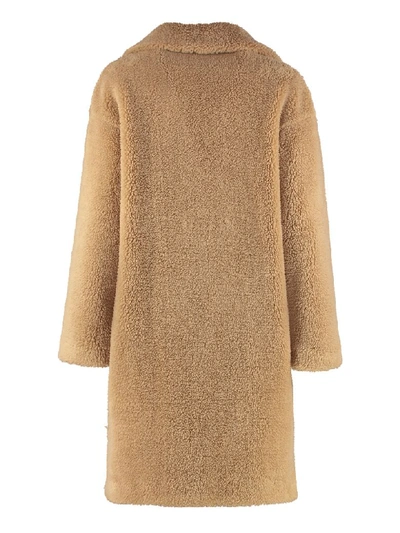 Shop Stand Studio Camille Eco-shearling Coat In Camel
