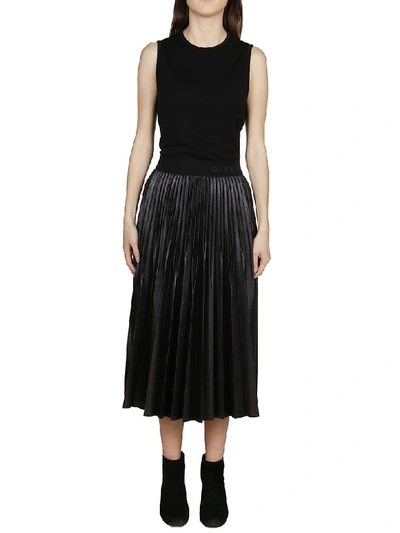 Shop Givenchy Pleated Mid-lenght Dress In Black