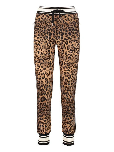 Shop Dolce & Gabbana Printed Cotton Track-pants In Multicolor