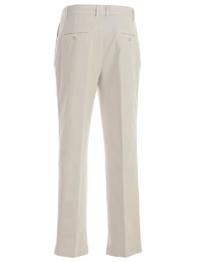 Shop Aspesi High-waisted Trousers In Gesso