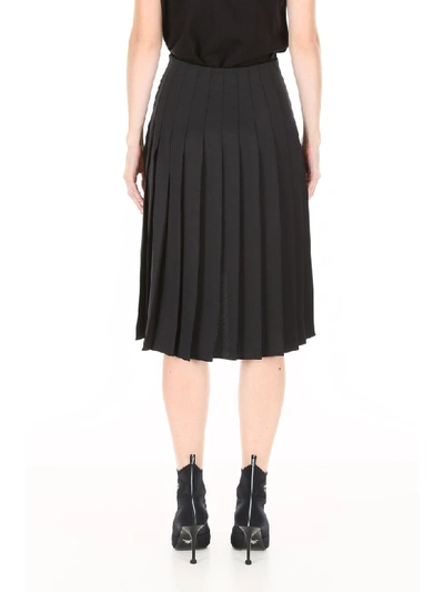 Shop Maison Margiela Vitamin Print Skirt In Black With White Print (black)