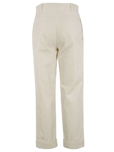 Shop Saint Laurent Cropped Trousers In White