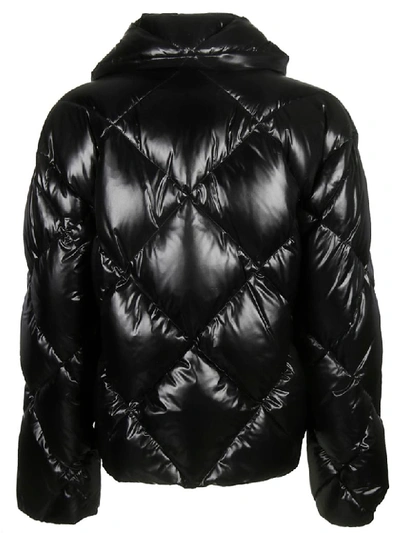 Shop Balmain Double Breasted Quilted Jacket In Black