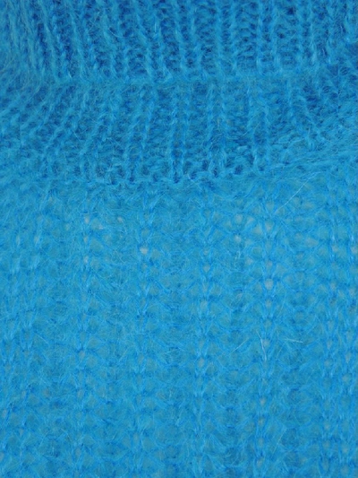 Shop Marni Turtleneck Knit Jumper In Cobalt Blue