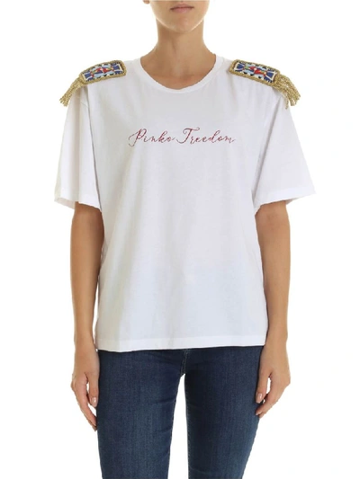 Shop Pinko Short Sleeve T-shirt In White