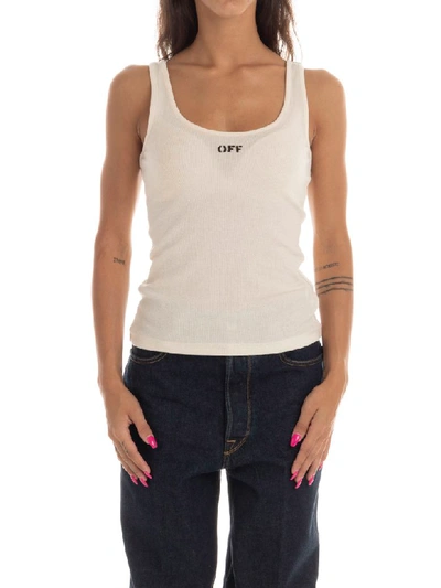 Shop Off-white Tank Top In White Black