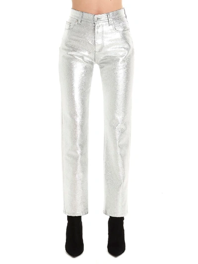 Shop Msgm Jeans In Silver