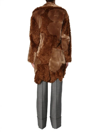 Shop Stella Mccartney Faux Fur Coat In Marrone