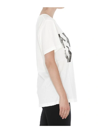 Shop Mm6 Maison Margiela T-shirt Logo Hands In White