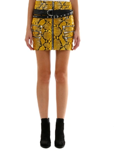 Shop Ben Taverniti Unravel Project Yellow Python Leather Skirt