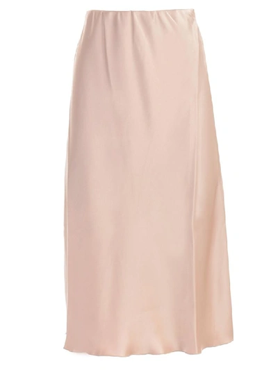 Shop Nanushka Skirt A Line Satin W/knot In Himalayan Salt