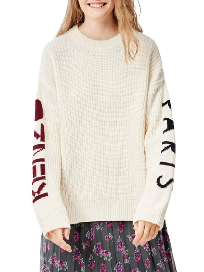 Shop Kenzo Paris Thick Wool Jumper In White