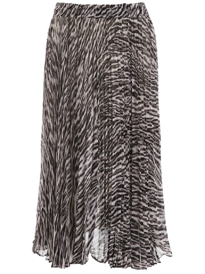 Shop Michael Michael Kors Safari Midi Skirt In Gunmetal (black)