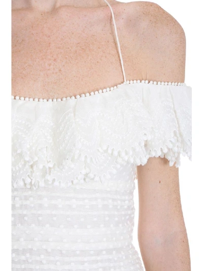 Shop Zimmermann Dress In White Polyester