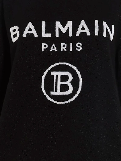 Shop Balmain Sweater In Bianco Nero