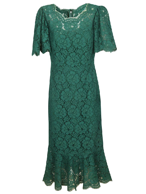 green floral lace dress