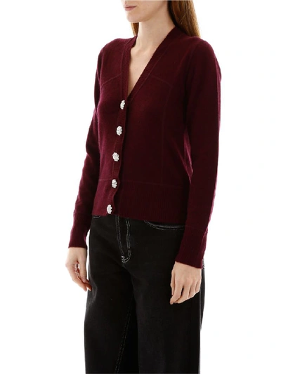 Shop Ganni Buttoned Cardigan In Port Royale (red)