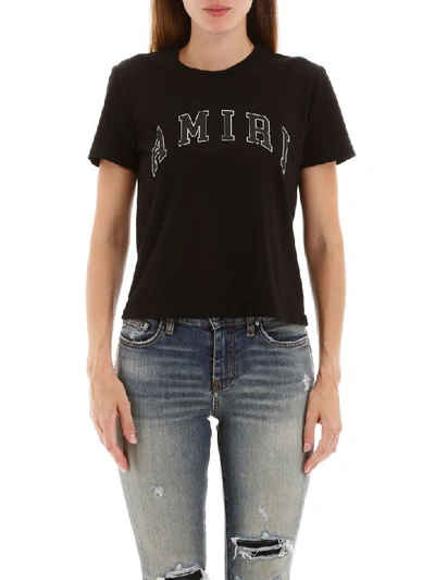 Shop Amiri Logo T-shirt In Black (black)