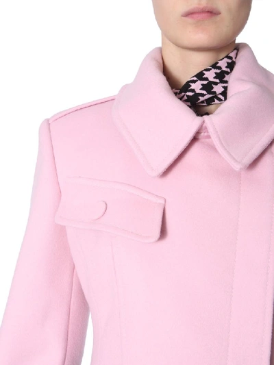 Shop Alexander Mcqueen Two-colored Coat In Rosa