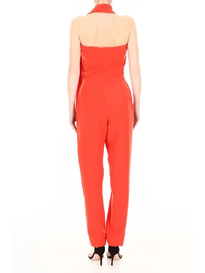 Shop Lanvin Scarf Jumpsuit In Poppy Red (red)