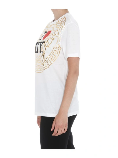 Shop Versace I Love Ny T-shirt In White