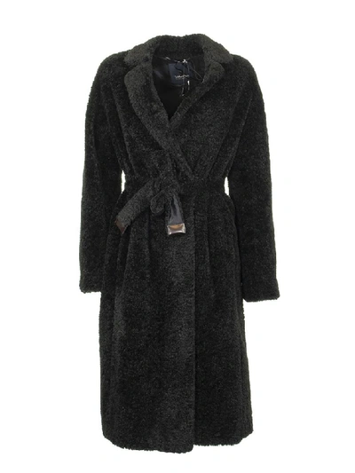 Shop Max Mara Agiato Teddy Black Coat