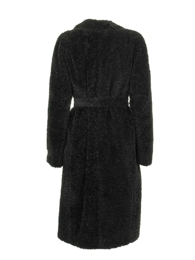 Shop Max Mara Agiato Teddy Black Coat