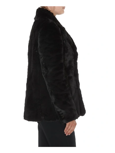 Shop Saint Laurent Faux Fur Pea Coat In Black
