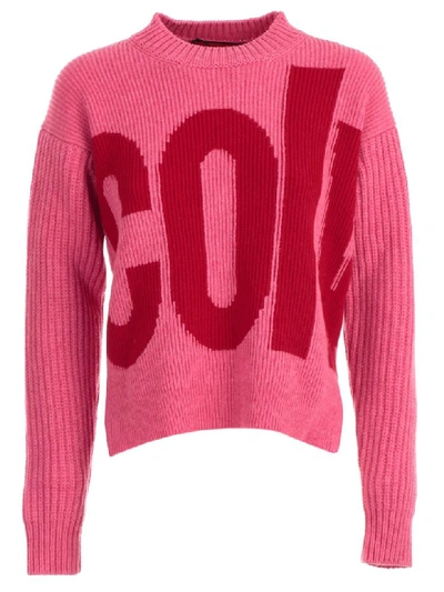 Colville Logo-intarsia Wool Sweater In Pink Red