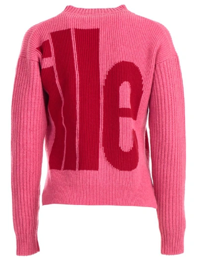 Colville Logo-intarsia Wool Sweater In Pink Red