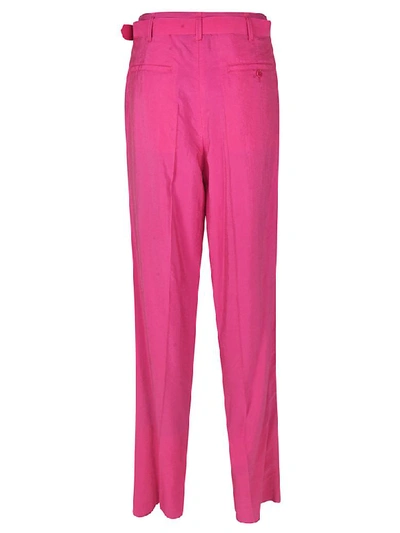 Shop Lemaire Pleated Pants In Pink