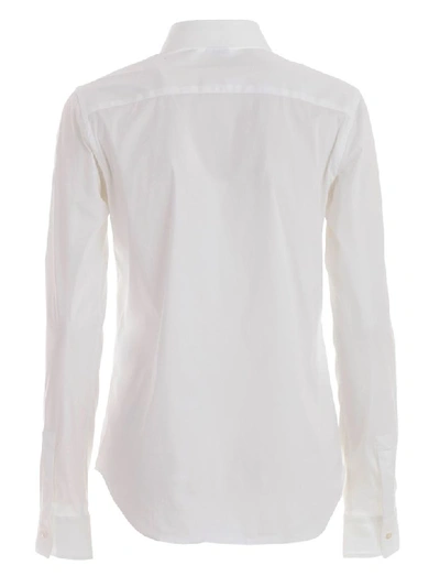 Shop Aspesi Shirt L/s Stretch In Bianco Ottico