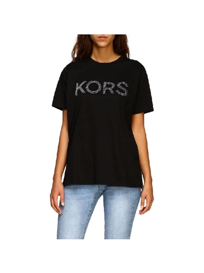 Shop Michael Michael Kors T-shirt  Short-sleeved T-shirt With Logo In Black