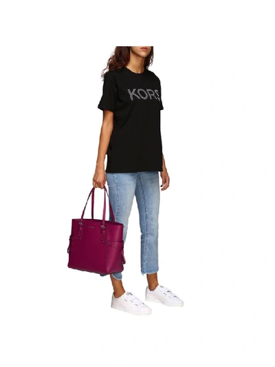 Shop Michael Michael Kors T-shirt  Short-sleeved T-shirt With Logo In Black