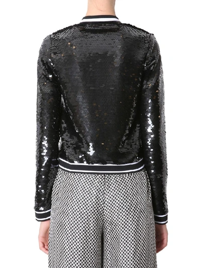 Shop Michael Michael Kors Jacket With Sequins In Nero