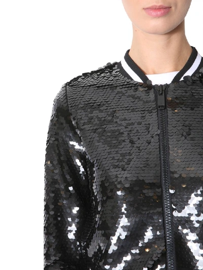 Shop Michael Michael Kors Jacket With Sequins In Nero