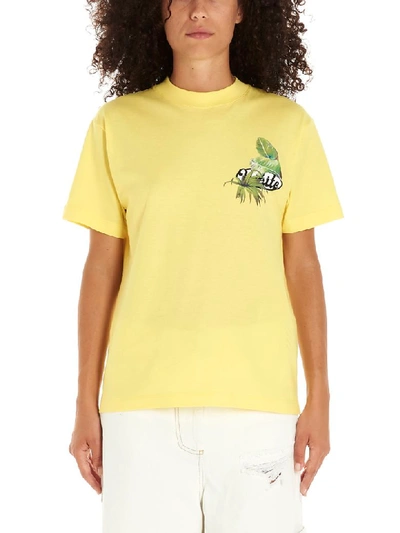 Shop Off-white Racing T-shirt In Giallo