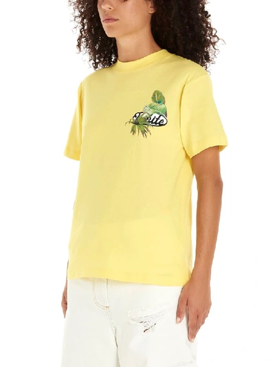 Shop Off-white Racing T-shirt In Giallo