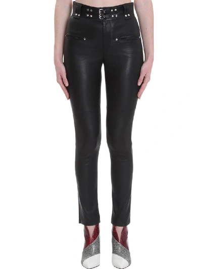 Shop Isabel Marant Keydie Pants In Black Leather