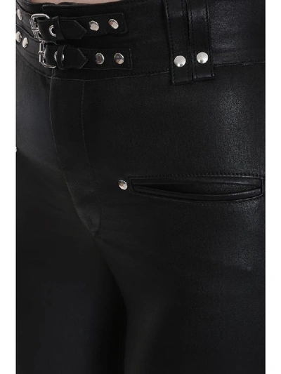 Shop Isabel Marant Keydie Pants In Black Leather