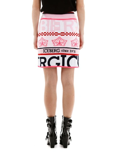 Shop Iceberg Logo Mini Skirt In Bianco Ottico (pink)