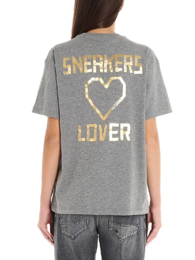 Shop Golden Goose Sneakers Lovers T-shirt In Grey