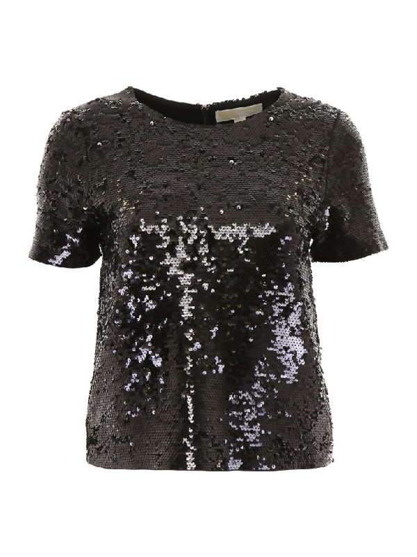 michael kors black sequin top