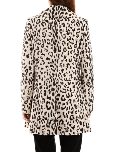 Shop Dolce & Gabbana Animalier Faux Fur Coat In Leo Nero Fdo Natural (white)