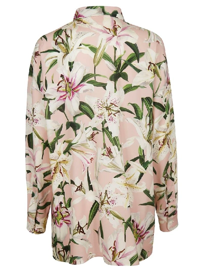 Shop Dolce & Gabbana Flower Print Shirt In Pink/multicolor